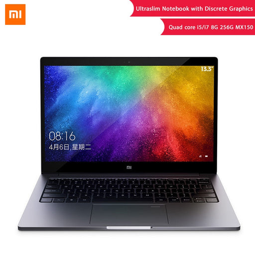 Original Xiaomi Laptop Air 13.3" 8GB DDR4 256GB SSD Intel i5 i7 Quad Core Notebook MX150 2GB Fingerprint Recognize Ultraslim PC