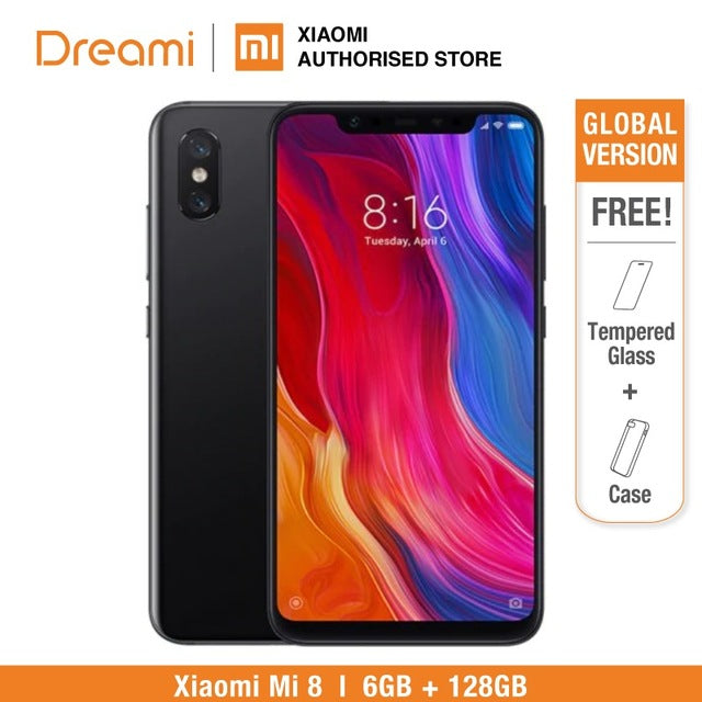 Global Version Xiaomi Mi 8 128GB ROM 6GB RAM Dual Camera Snapdragon 845 [Brand New and Sealed) mi8 128