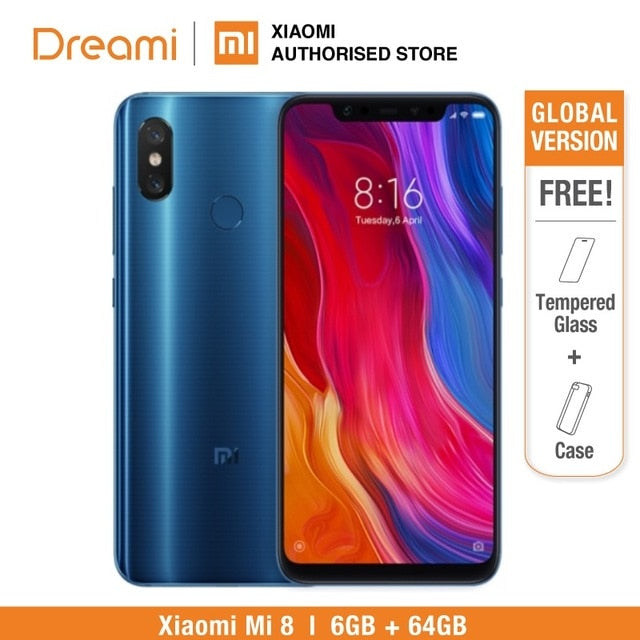 Global Version Xiaomi Mi 8 128GB ROM 6GB RAM Dual Camera Snapdragon 845 [Brand New and Sealed) mi8 128