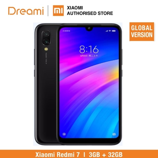 Global Version Xiaomi Redmi 7 32GB ROM 3GB RAM (Brand New and Sealed Box) READY Stock