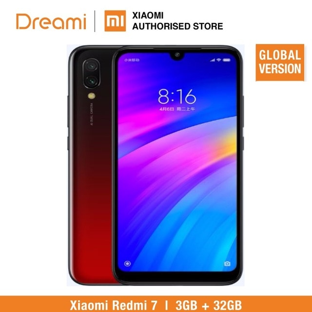 Global Version Xiaomi Redmi 7 32GB ROM 3GB RAM (Brand New and Sealed Box) READY Stock