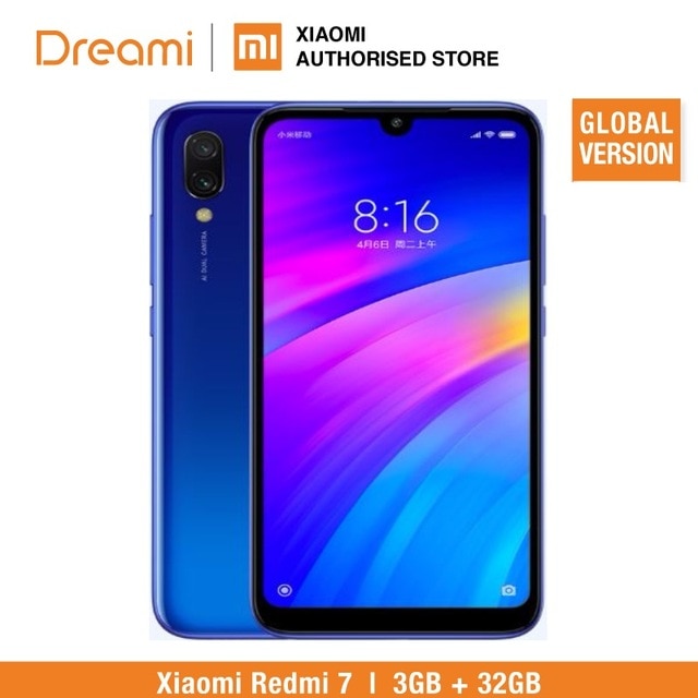 Global Version Xiaomi Redmi 7 32GB ROM 3GB RAM (Brand New and Sealed Box) READY Stock